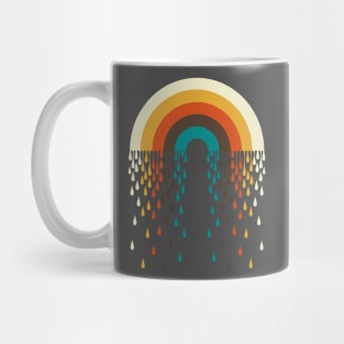 Retro Rainbow Raindrops Mug